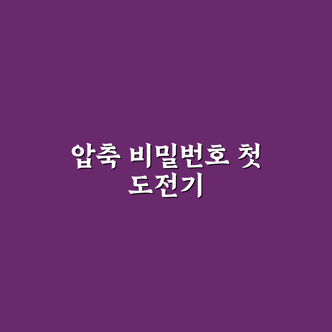 압축 파일 비번 풀기 전 꼭 알아야 할 주의사항 사용후기