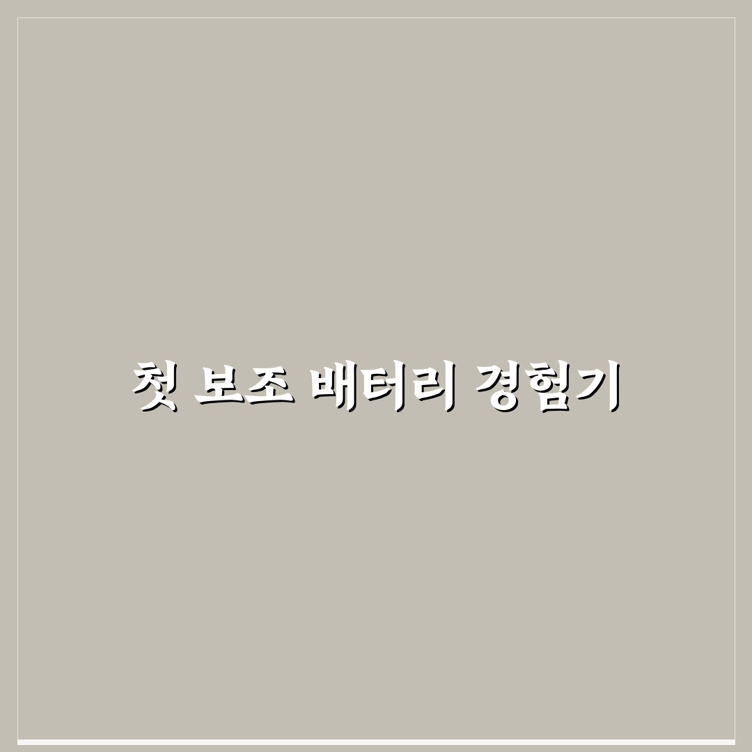 보조 배터리 용량 선택할 때 꼭 알아야 할 기준 정리 사용후기