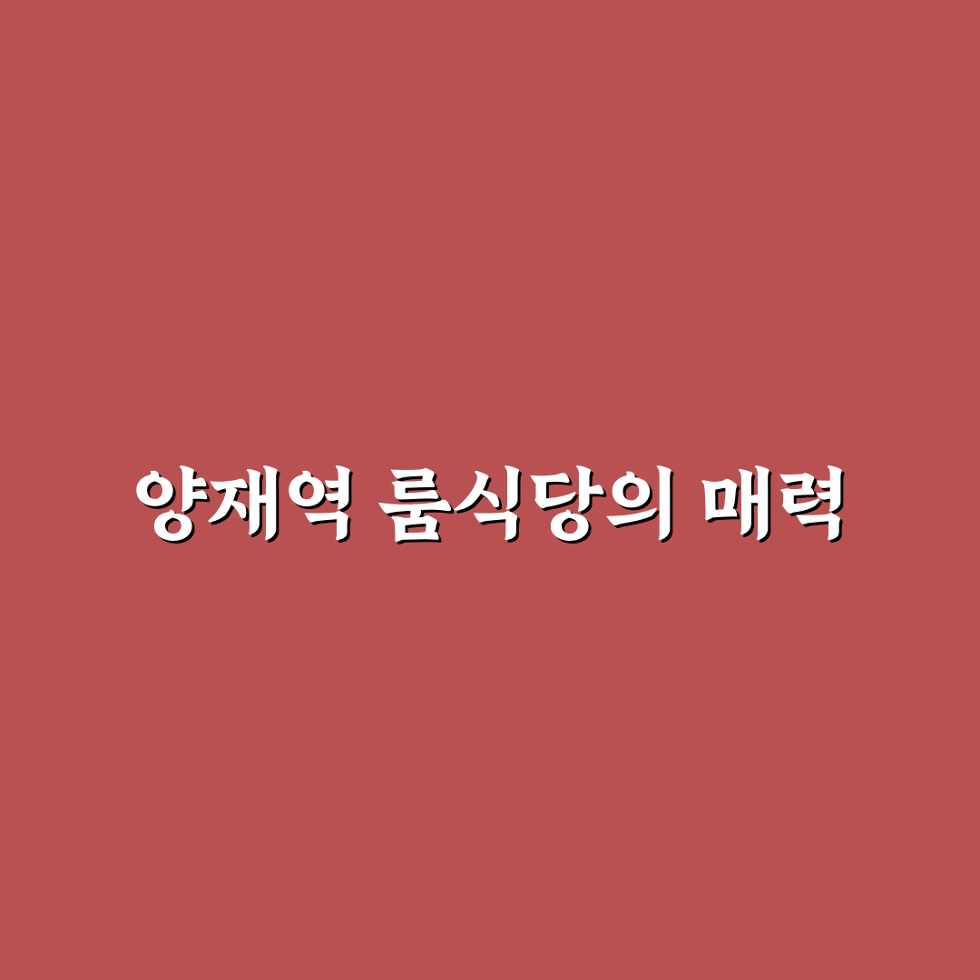 양재역 룸식당 이용 꿀팁과 분위기 완벽 정리
