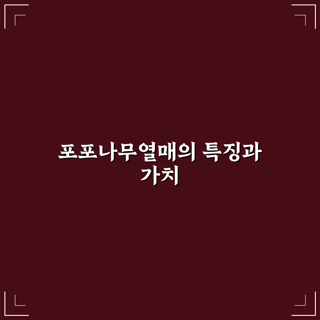 포포나무열매 효능과 활용법 꿀팁 알려드려요