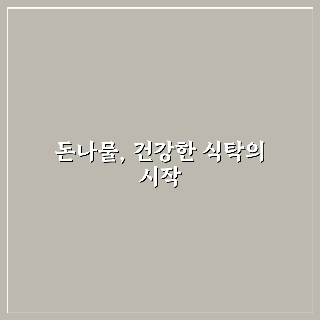 돈나물 요리법레시피 초보자를 위한 꿀팁 정리