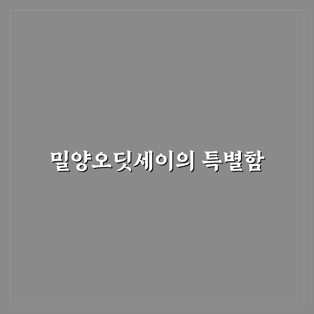 밀양오딧세이 이용 꿀팁과 방문 전 알아야 할 정보