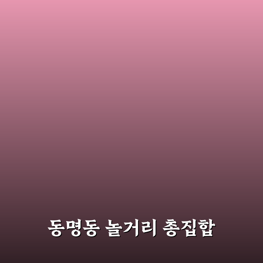 동명동 놀거리 추천과 초보자도 쉬운 즐길 거리 정리