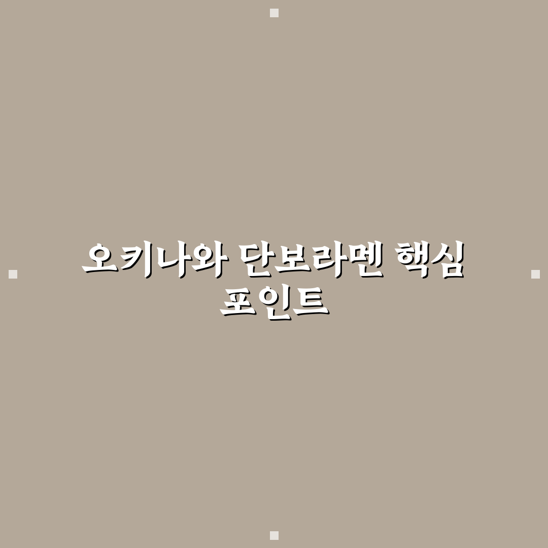 오키나와 단보라멘 맛과 가격 비교 분석 가이드