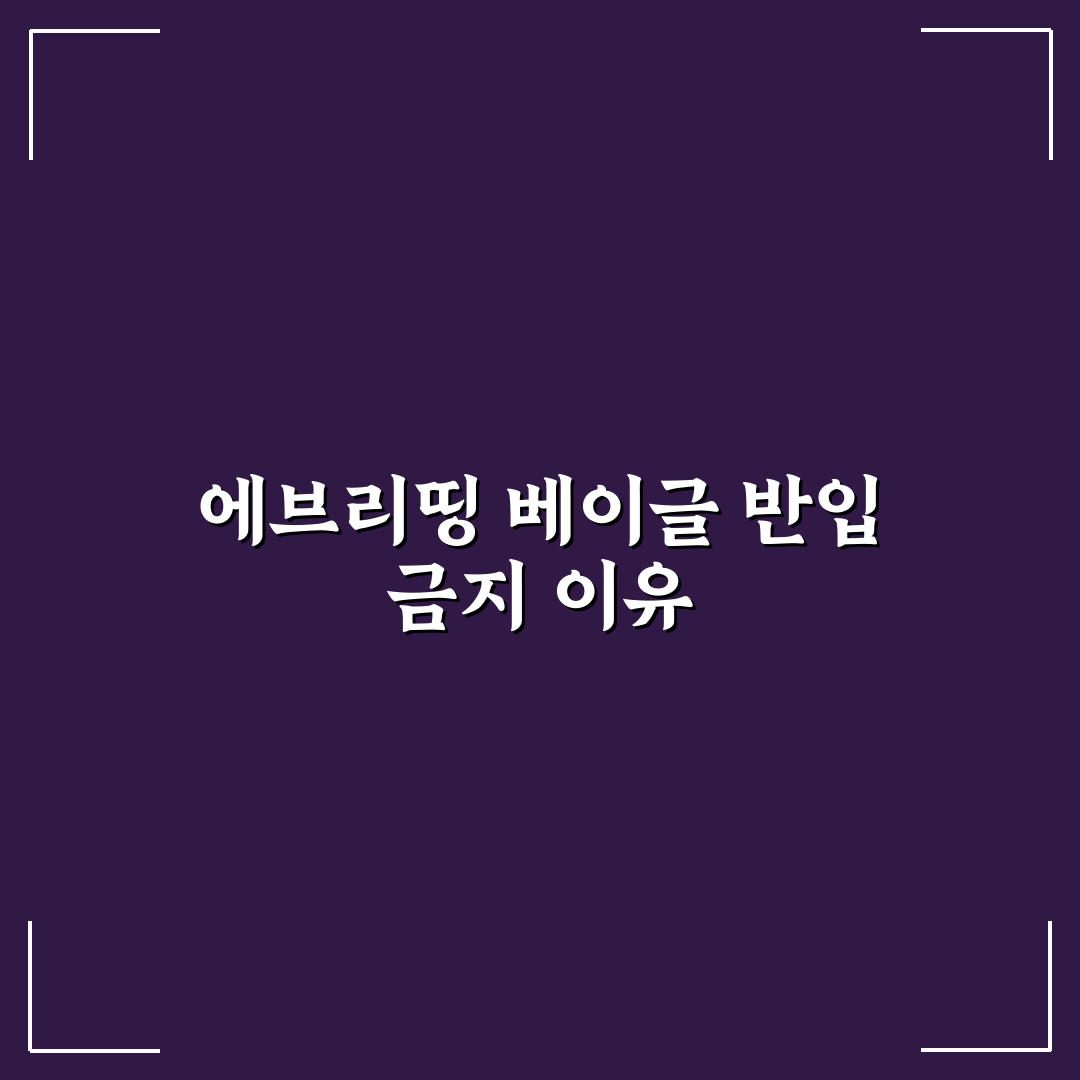 에브리띵 베이글 반입 금지 꿀팁과 주의사항 정리