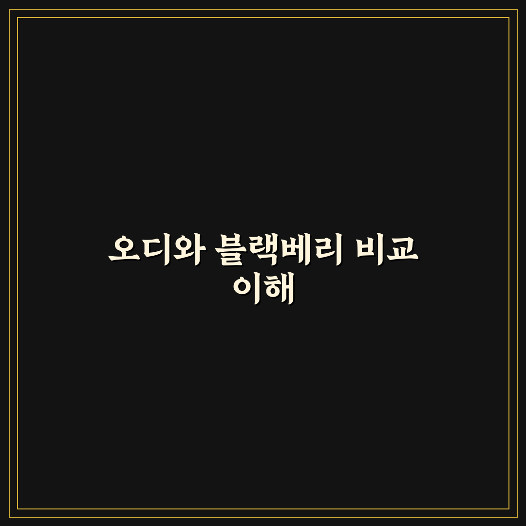 오디 블랙베리 차이 쉽게 이해하는 추천 정리