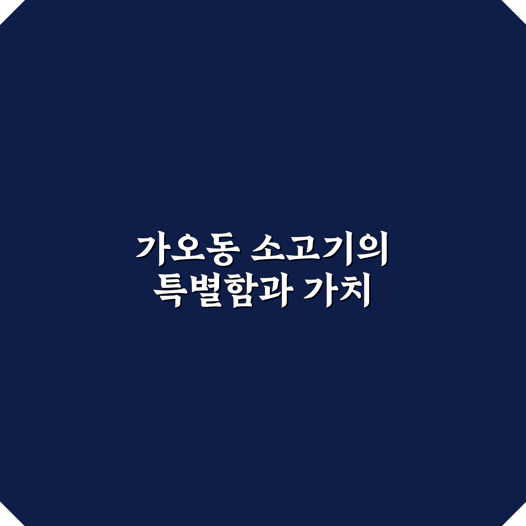 가오동 소고기 맛과 선택 꿀팁 쉽게 알려드려요