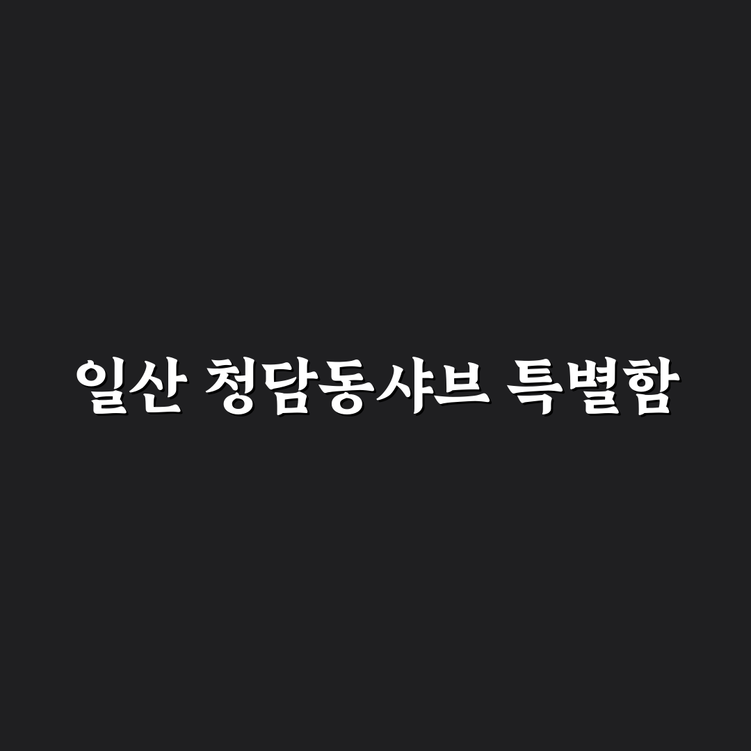 청담동샤브 일산 방문 꿀팁과 맛집 정보 공유