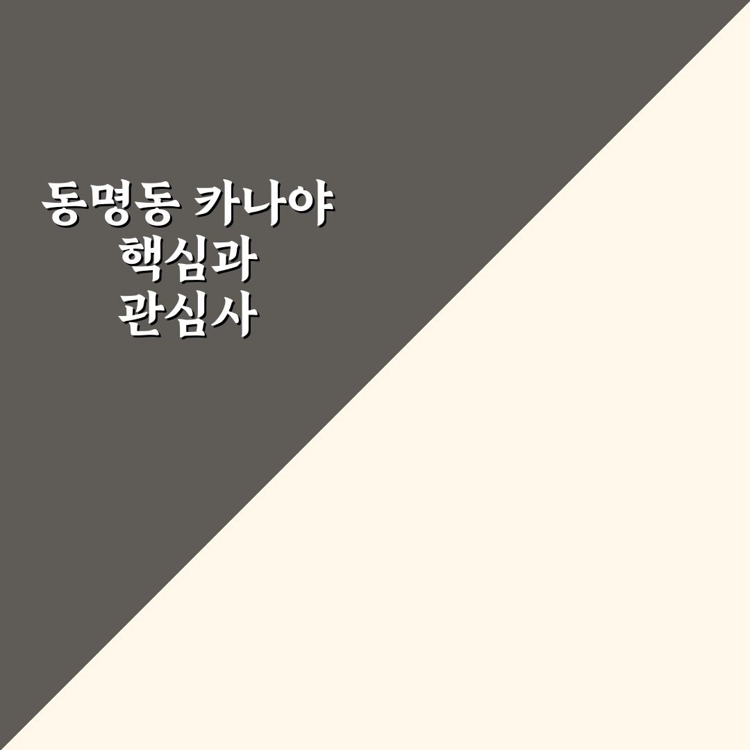 동명동 카나야 방문 전 5가지 체크포인트 분석
