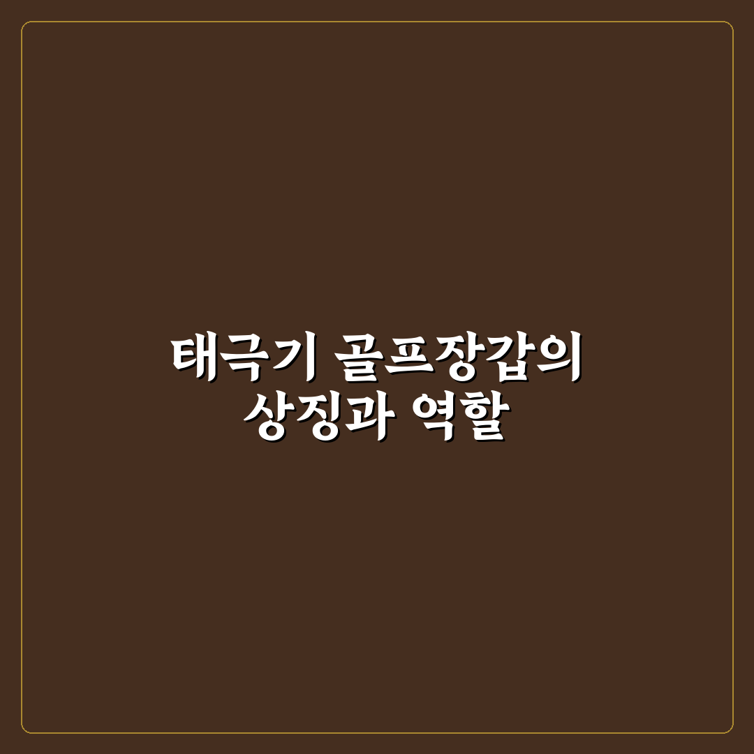 태극기 골프장갑 선택과 관리 꿀팁 알려드려요