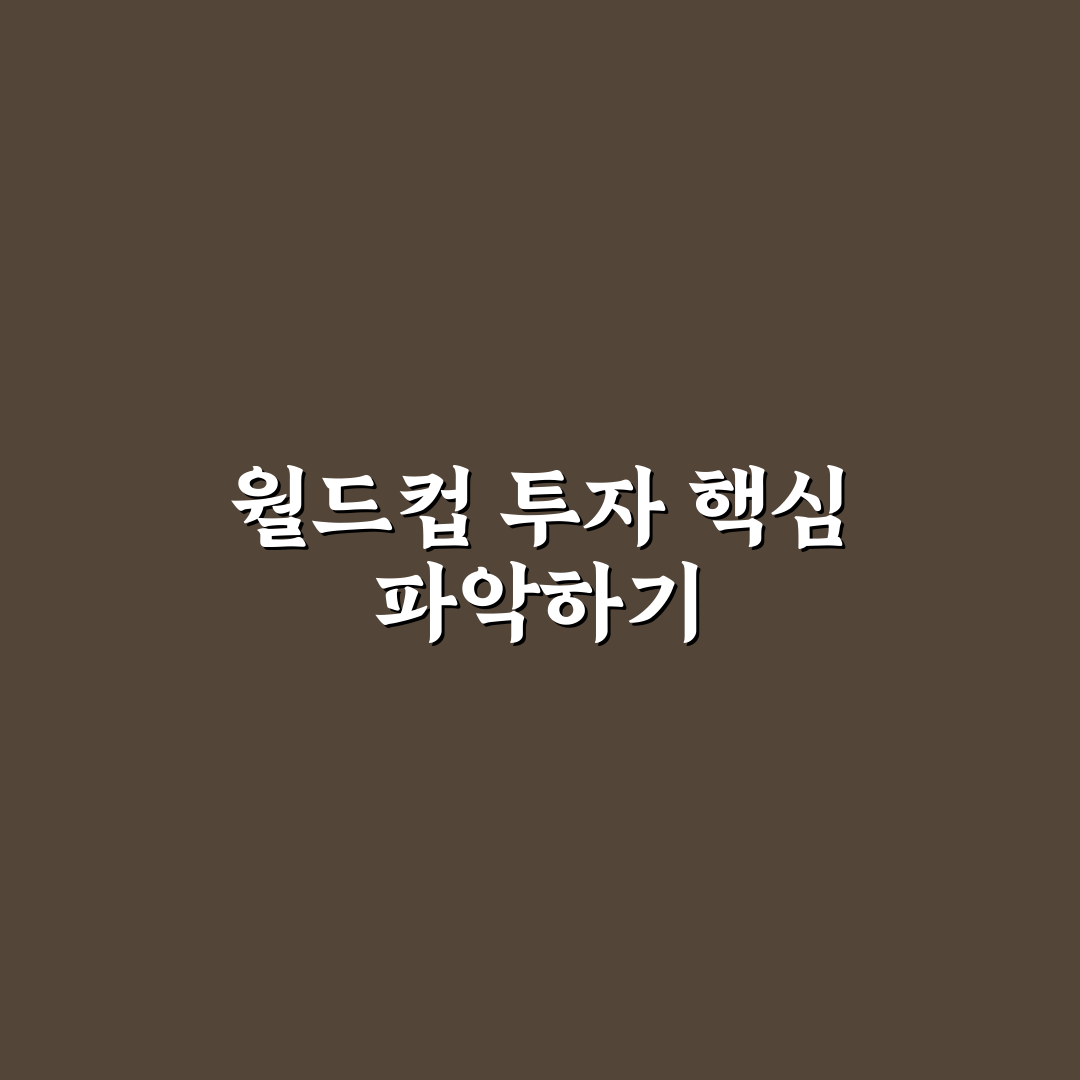 월드컵 관련주 투자 꿀팁과 주요 종목 정리