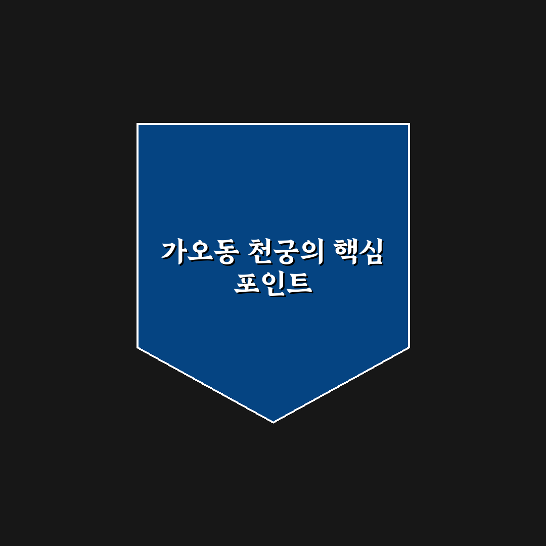 가오동 천궁 비교와 주거 환경 분석 총정리