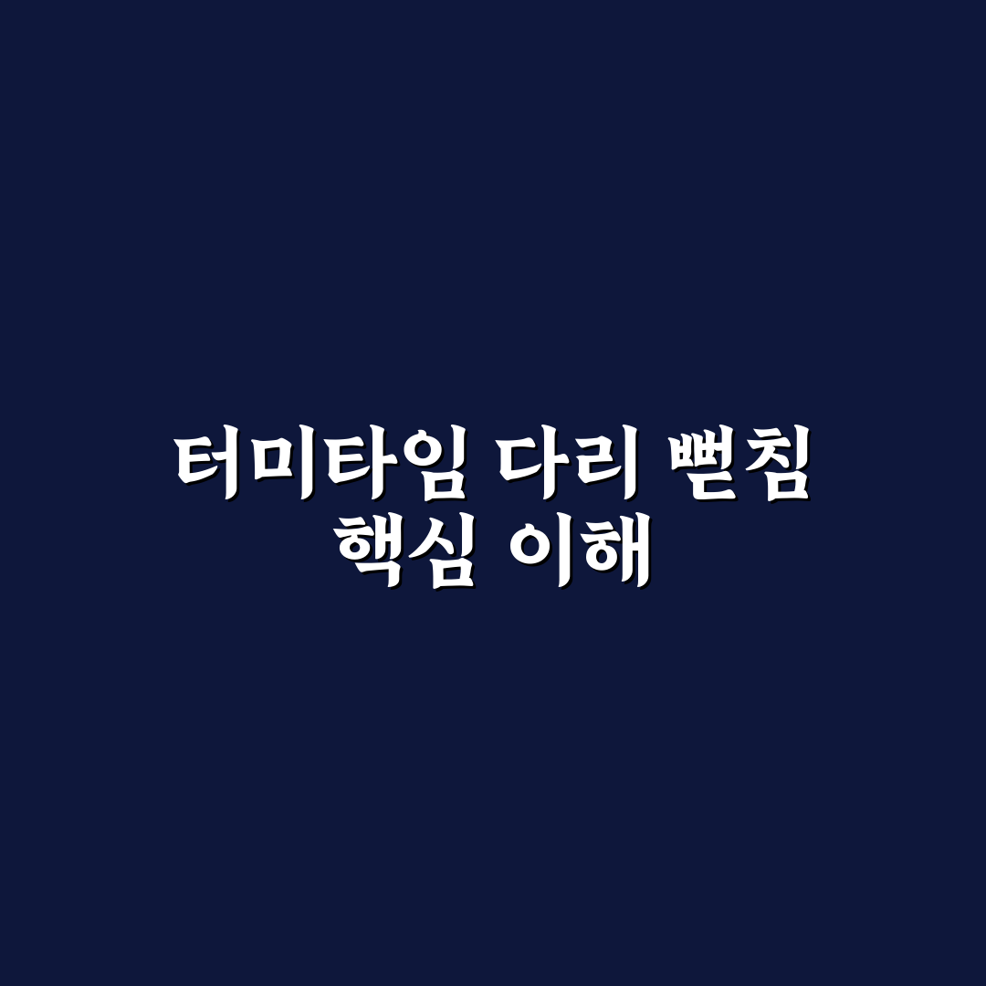 터미타임 다리 뻗침 5가지 체크포인트 비교 분석 가이드