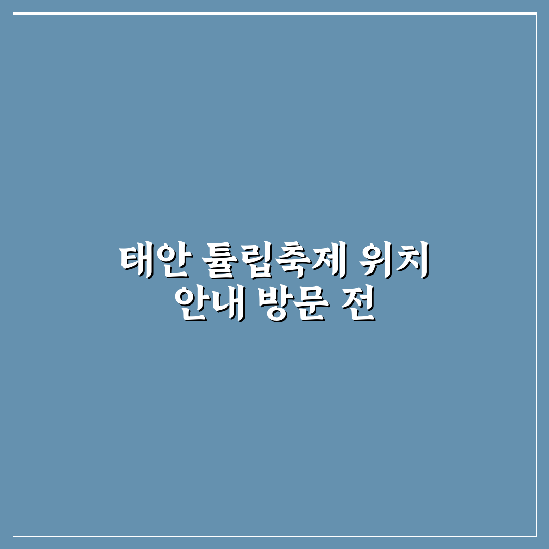 태안 튤립축제 주소와 주변 편의시설 5가지 체크포인트