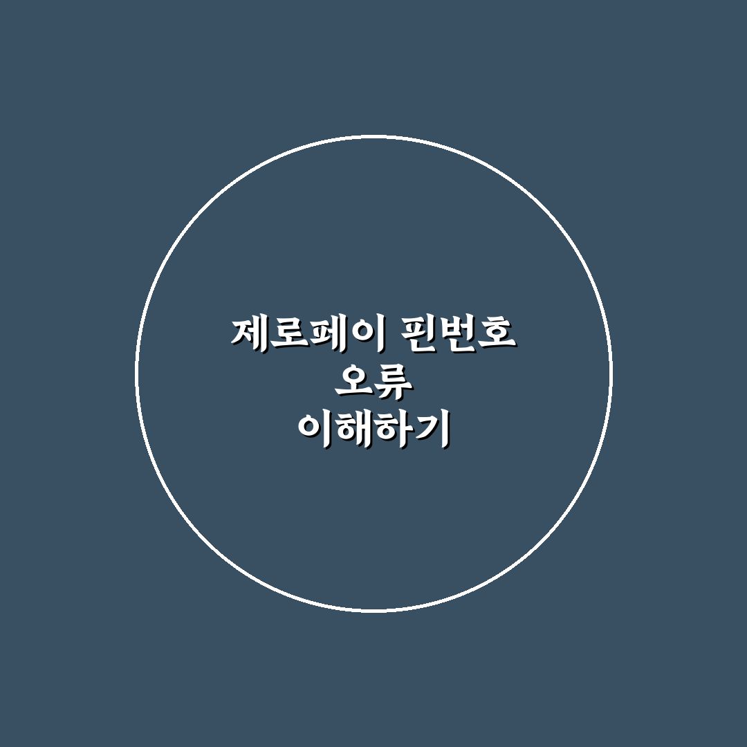 제로페이 핀번호 오류 발생 원인과 해결 가이드 총정리