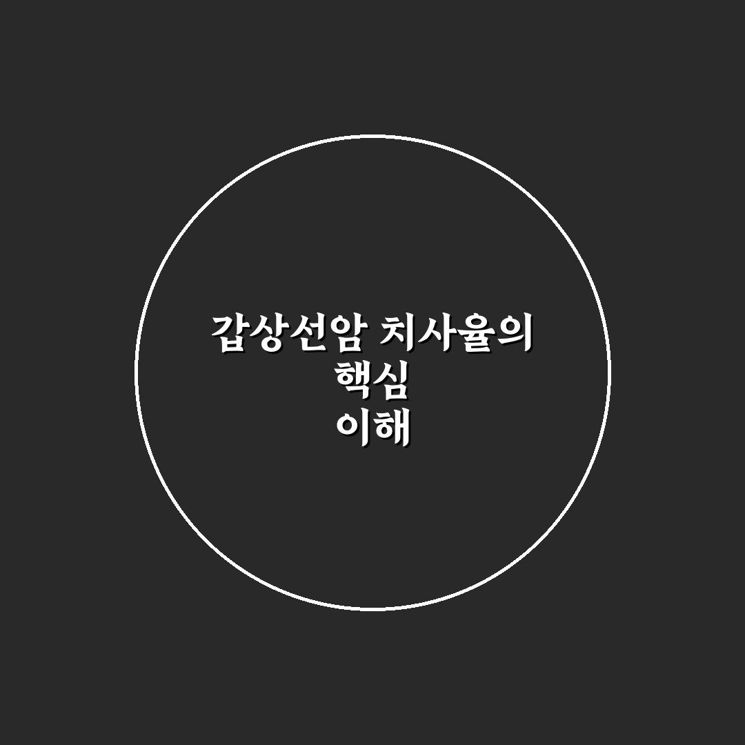 갑상선암 치사율 비교와 생존율 분석 총정리 가이드
