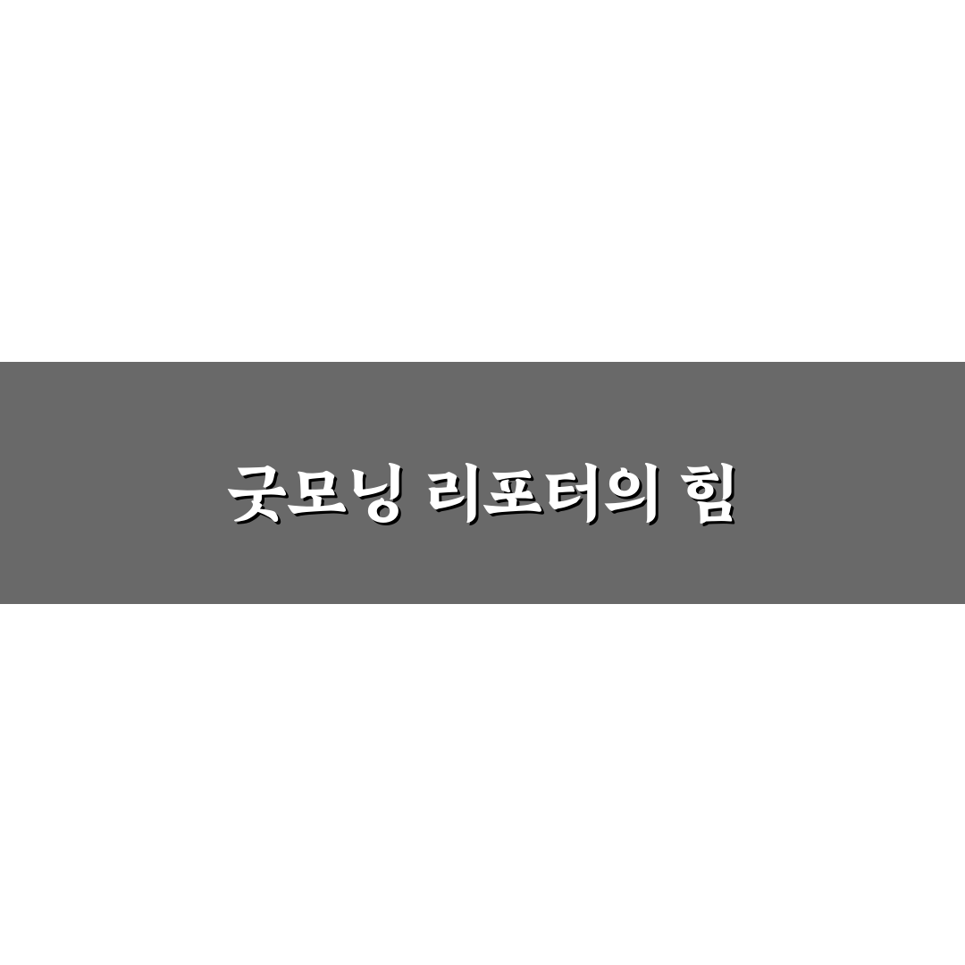굿모닝 대한민국 리포터 5가지 비교와 활용 기준 총정리