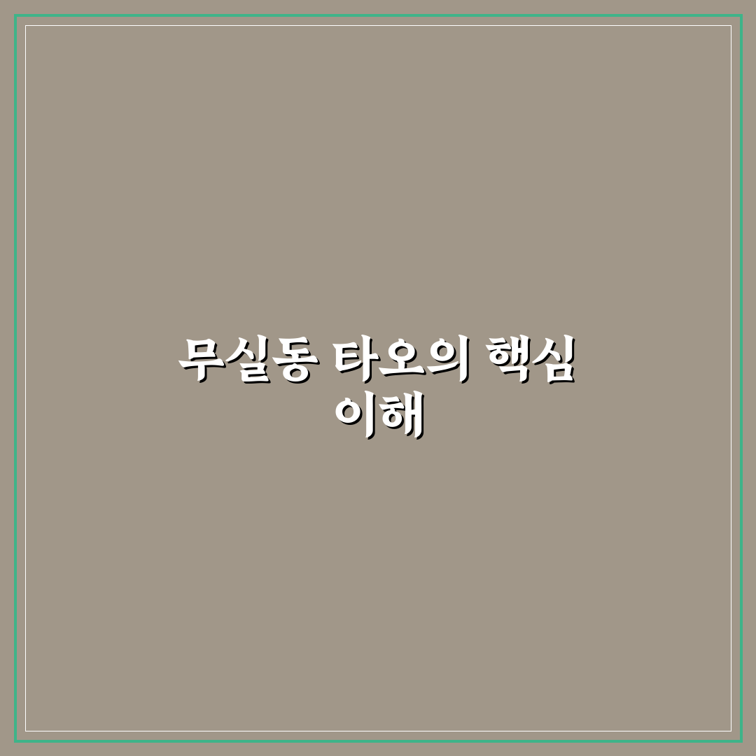 무실동 타오 선택 가이드와 주요 체크포인트 분석